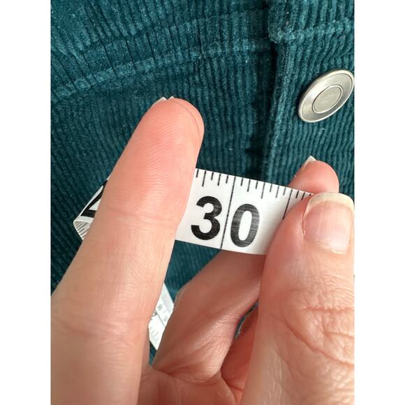 Wild Fable Dress Womens Small Green Corduroy Overall Stretch Button Boho Retro - Picture 9 of 9